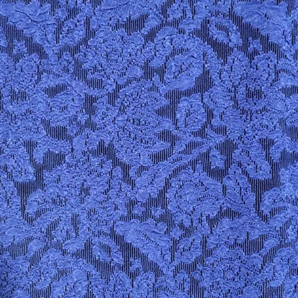 Chicos Travelers Size 0 (Small/4) Jacquard Button Up Blouse Jacket Blue Made USA - Picture 3 of 15